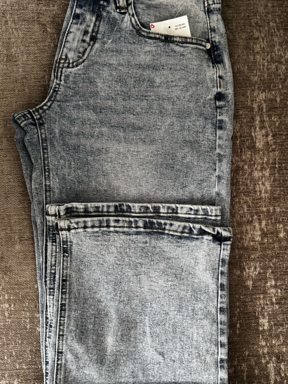 Men's Light Wash Grey Jeans - Classic Straight Fit